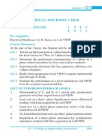 Electrical Machines Lab-Ii: Course Code: 15EE1115 L T P C 0 0 3 2