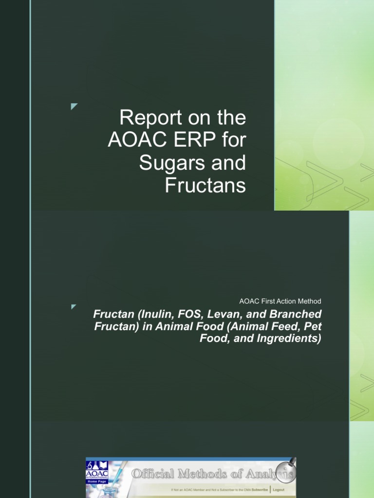 AOAC Methods for Sugar Analysis | PDF | Fructose | Carbohydrates