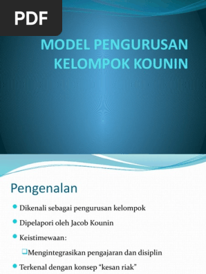Model Pengurusan Kelompok Kounin Pdf