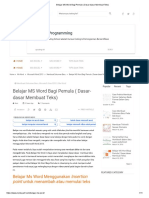 Belajar MS Word Bagi Pemula (Dasar-Dasar Membuat Teks) PDF