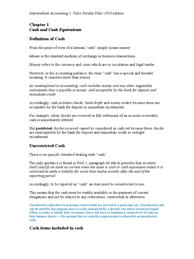 1 Chapter 1 Cash and Cash Equivalents Download Free PDF Cheque