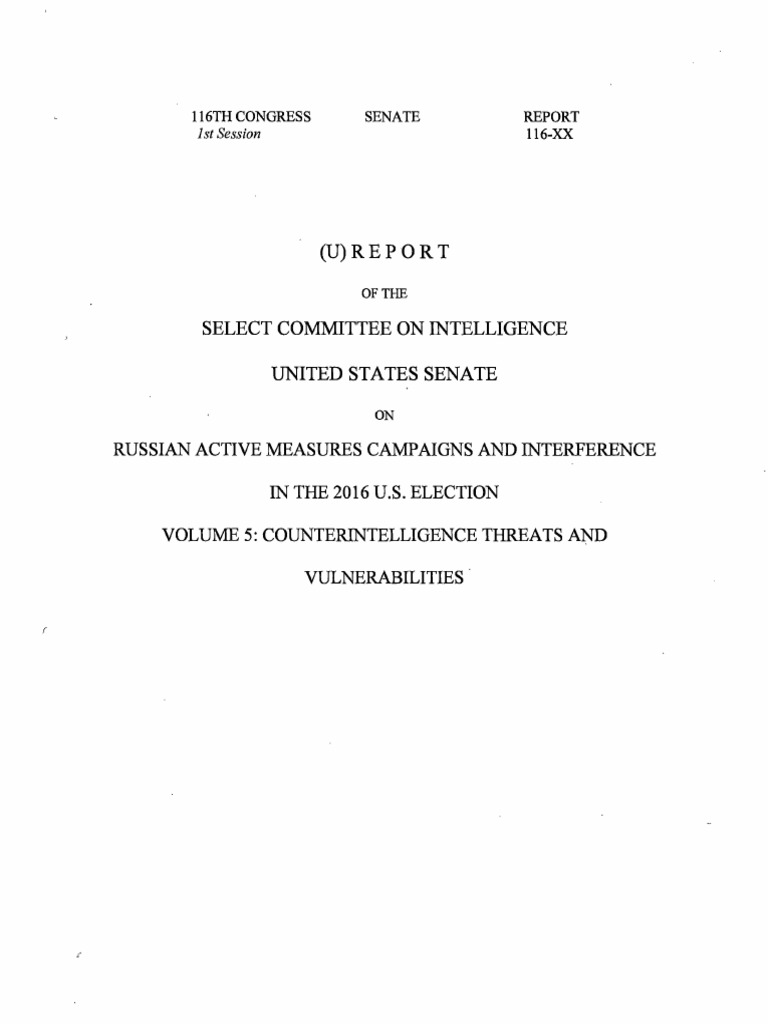Senate Intelligence Counterintelligence Searchable Volume 5 Report ...