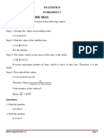 Statistics: Worksheet-1 Mode, Mean