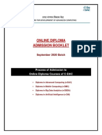 Online Diploma Admission Booklet: September 2020 Batch