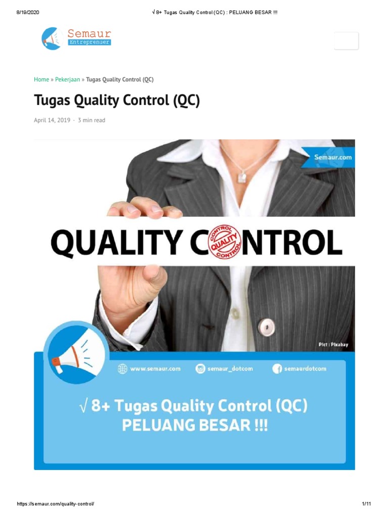 8+ Tugas Quality Control (QC) PELUANG BESAR !!! PDF