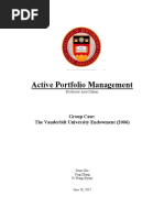 Active Portfolio Management: Group Case: The Vanderbilt University Endowment (2006)