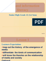 Media and Information Literacy: Senior High Grade 12 (1st Sem)