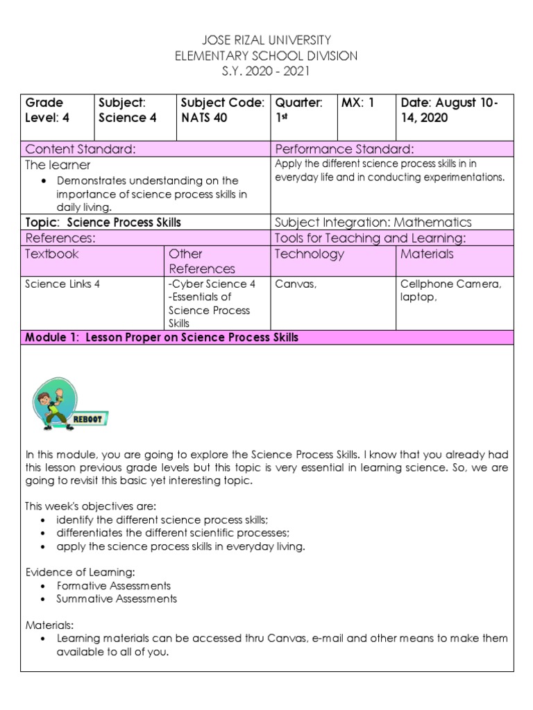 EB Science 4 Module Week 1 | PDF | Science | Learning