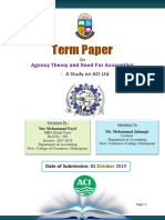 Term Paper: Agency Theory and Need For Accounting