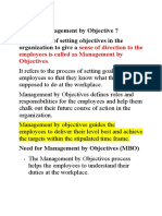 Sense of Direction To The Employees Is Called As Management by Objectives