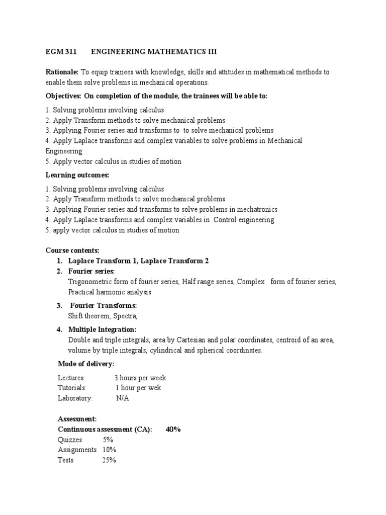 Third and Fourth Year Curriculum For Civil Engineeering | PDF | Fluid ...