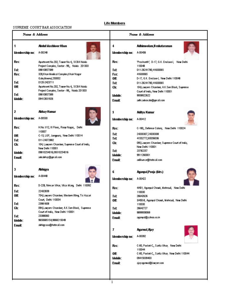 Supreme Court Advocates Pdf Delhi