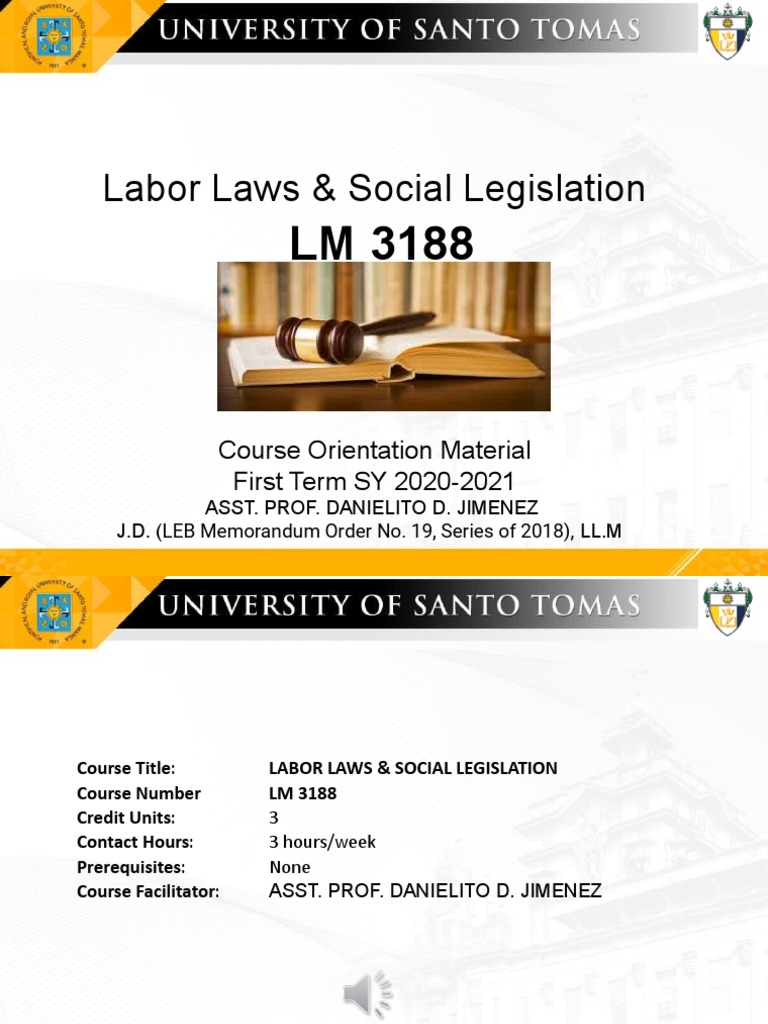 Labor Laws & Social Legislation Course | PDF | Labour Law | Treaty