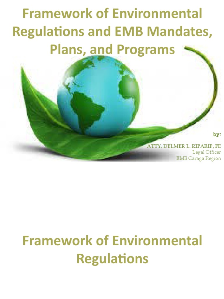 Framework of Environmental Regulations PDF Environmental Law