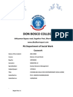 Don Bosco College: PG Department of Social Work
