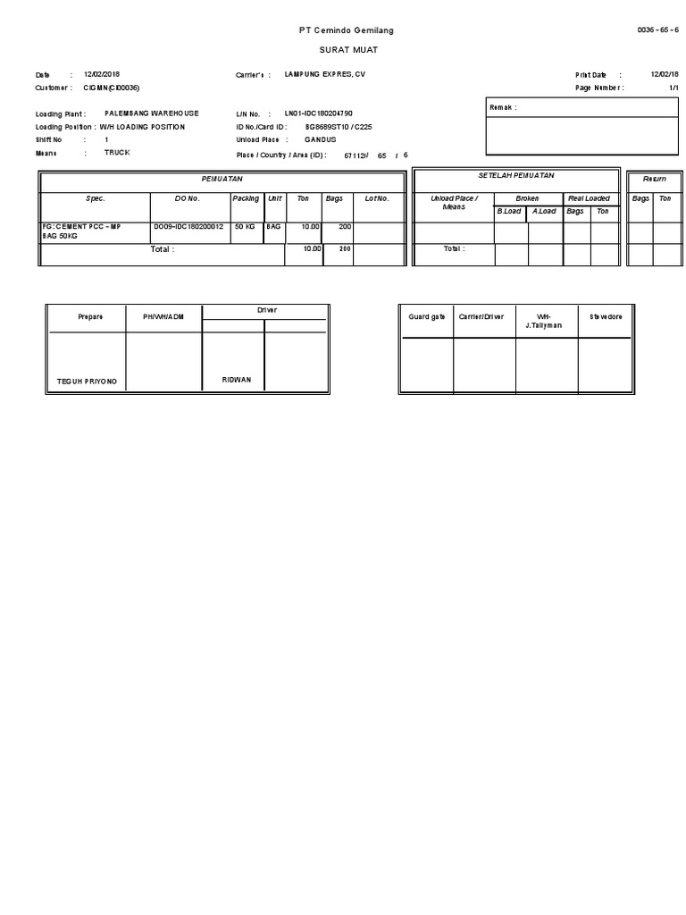 Do 180200012 | PDF | Transport | Logistics
