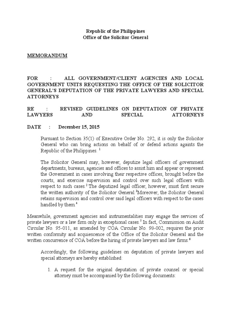 Revised Guidelines on Deputation Process | PDF | Solicitor | Lawyer