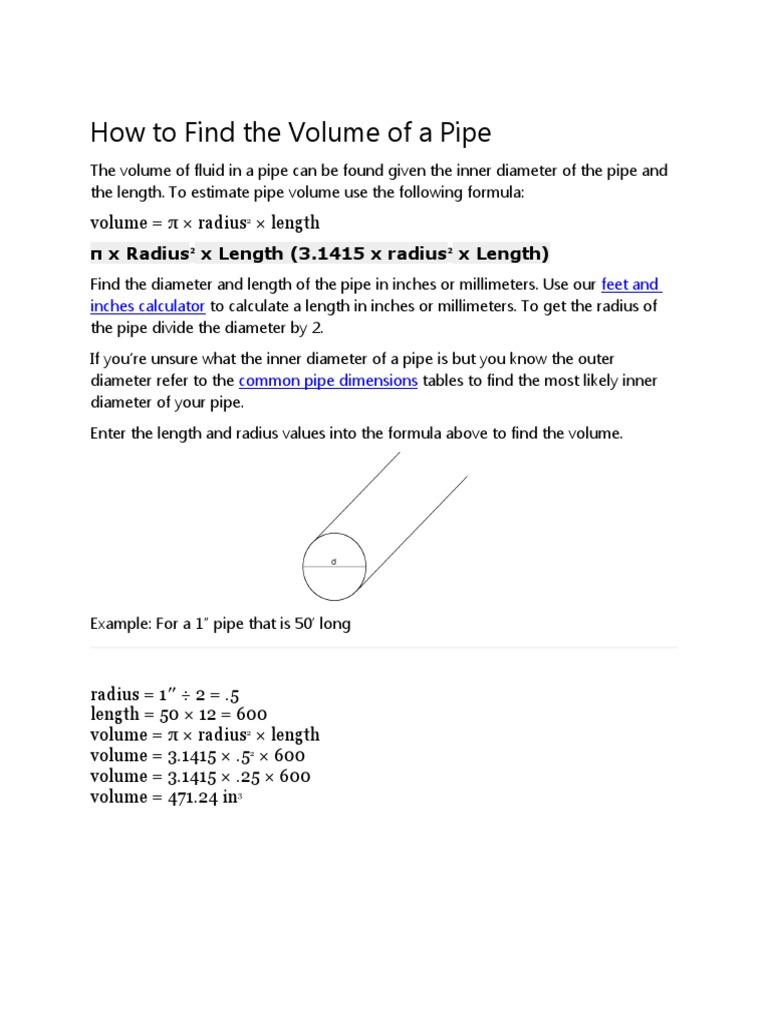 How to Find the Volume of a Pipe