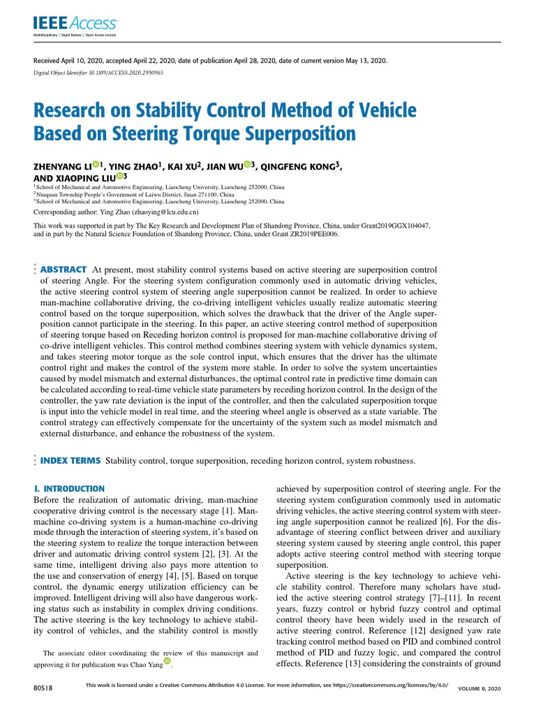 Vehicle Stability Control via Torque Superposition | PDF | Control ...