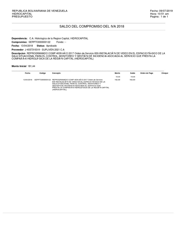 Supliven 2021 170006 Saldo Compro 122 Repro 4039 2017 PDF | PDF
