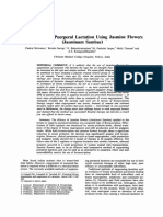 Suppression of Puerperal Lactation Using Jasmine Flowers (Jasminum Sambac)