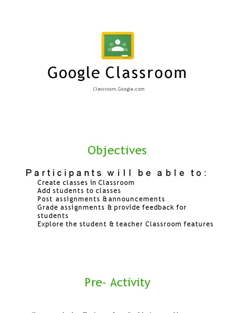 Google Classroom Setup and Features Guide | PDF | Software | Computing