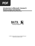 Introduction To Microsoft Access II: Relationships and Queries