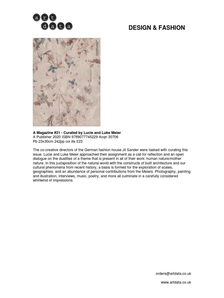 アート・デザイン・音楽 A Magazine #21 - Lucie and Luke Meier Lucie and Luke Meier • A Magazine Curated by