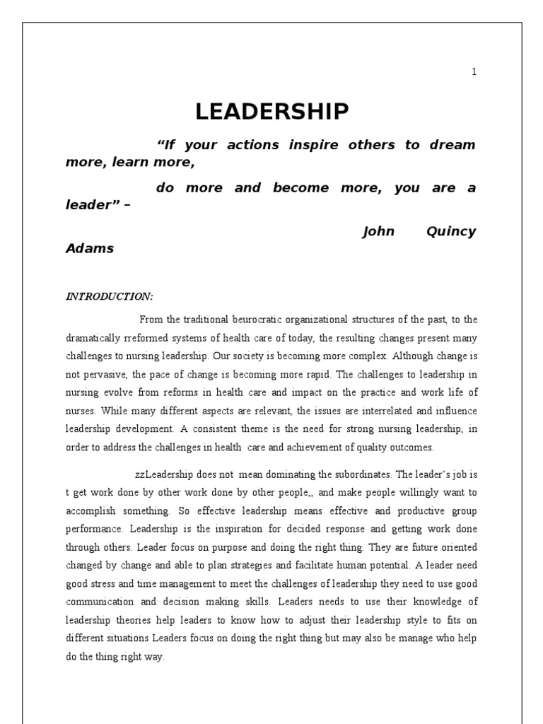 Leadership Qualities in Nursing | PDF | Power (Social And Political ...