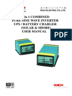 3 in 1 Combined Pure Sine Wave Inverter Ups / Battery Charger (Solar & Shore) User Manual