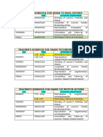 Teacher'S Schedule For Grade Vii Rizal Adviser