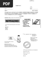 Exam Form 1 - soalan tingkatan 1 bahasa inggeris  Nature