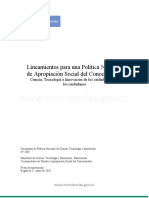 Documento de Lineamientos para La Politica Nacional de Apropiacion Social Del Conocimiento 1