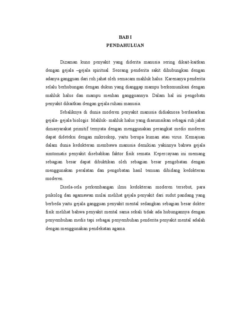 Makalah Psikologi Agama Tentang Kesehatan Mental