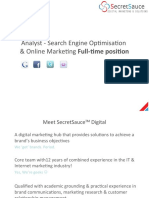 Analyst - Search Engine Optimisation & Online Marketing Full-Time Position