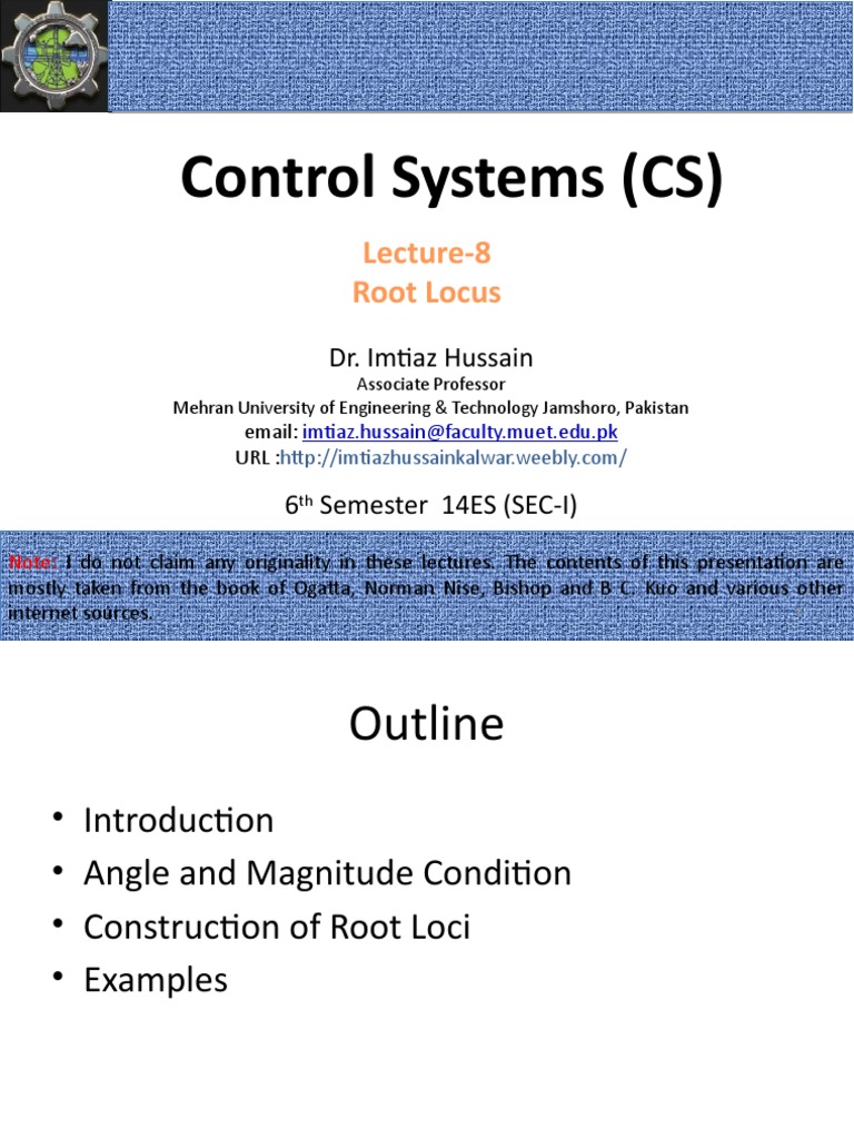 Root Locus in Control Systems Lecture | PDF | Mathematical Analysis ...