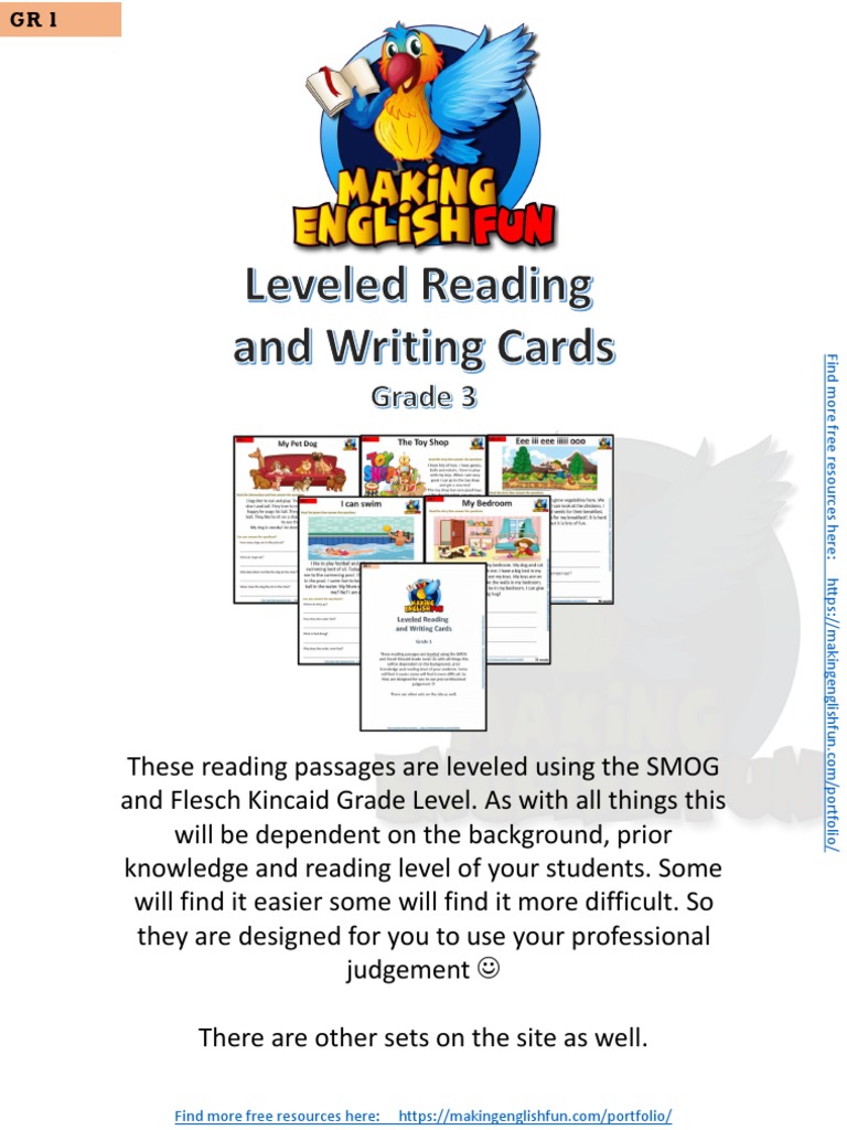 Reading and Writing Comprehension Cards Grade 3 Set 2 1 PDF Dolphin