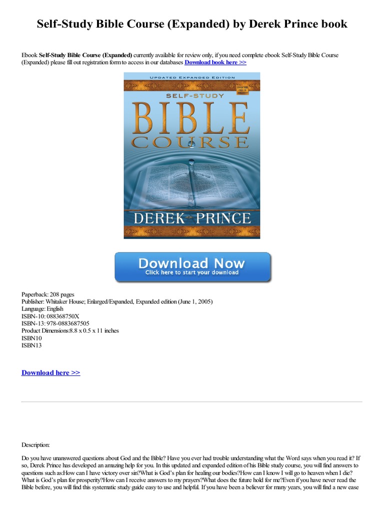 Derek Prince Self-Study Bible Course | PDF | Books