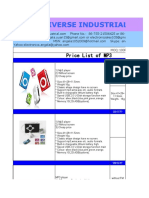 New Universe Industrial Co. LTD.: Price List of MP3
