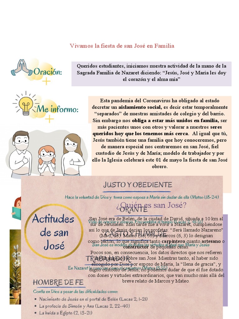 Actividad de Religión Tarea | PDF | San José | María, madre de Jesús