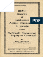 RCMP Security &amp A Intelligence Against Communism in Canada, Including: - McDonald Commission Inquiry Cover-Up?