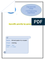Specific Gravity by Pycnometer Method