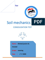 Soil Mechanics Lab.: Consolidation Test