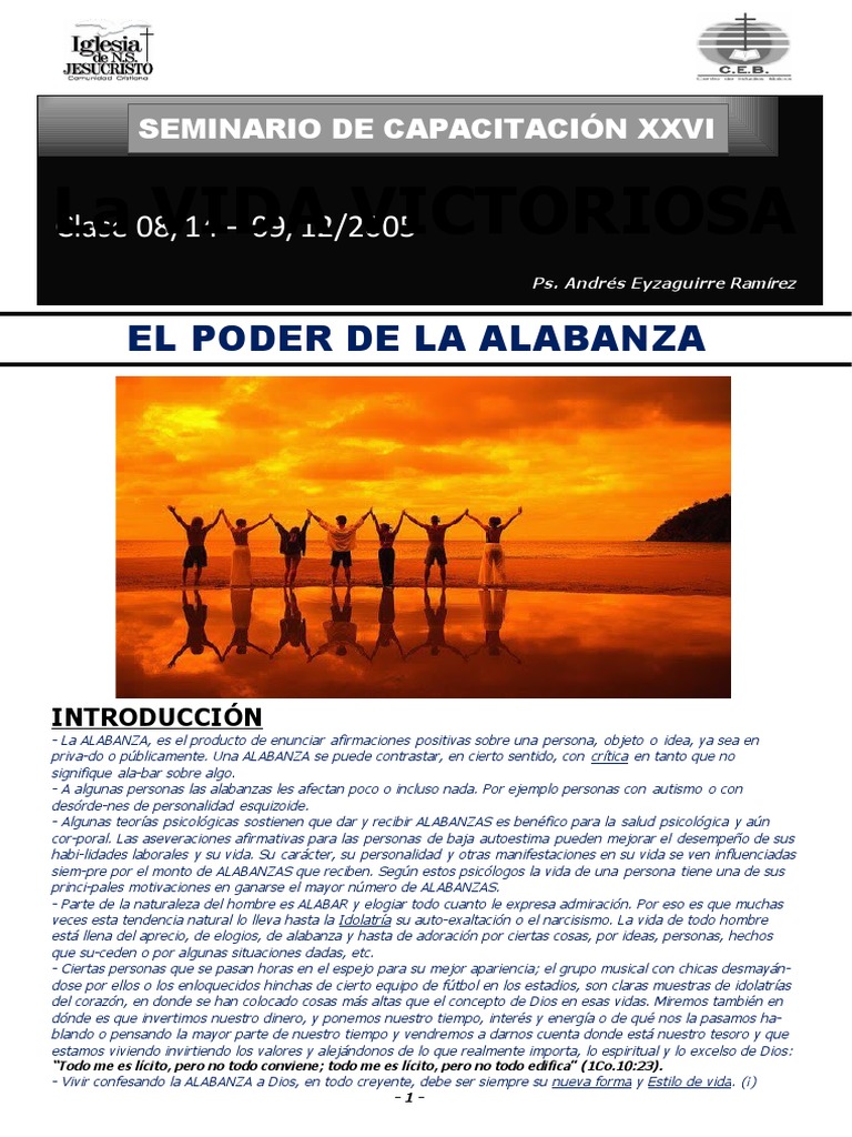 Clase 08 - El Poder de La Alabanza | PDF | Textos Religiosos | Religión ...
