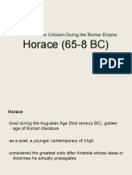 Horace (65-8 BC) : Greek and Latin Criticism During The Roman Empire