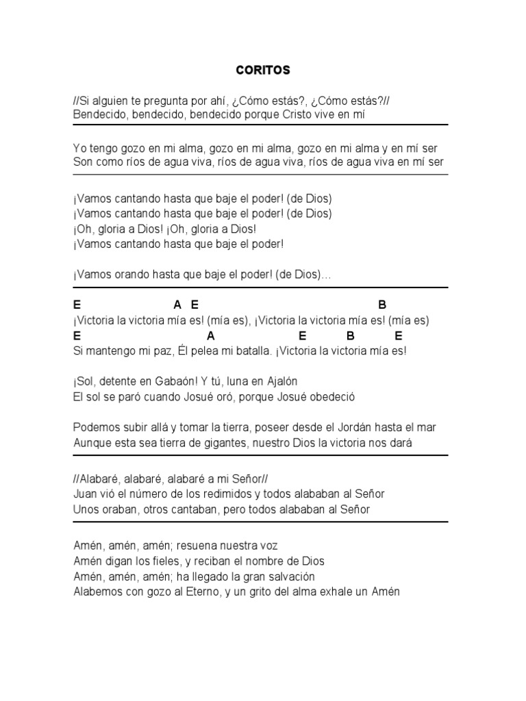 Coritos Alabanza Cristo Pdf