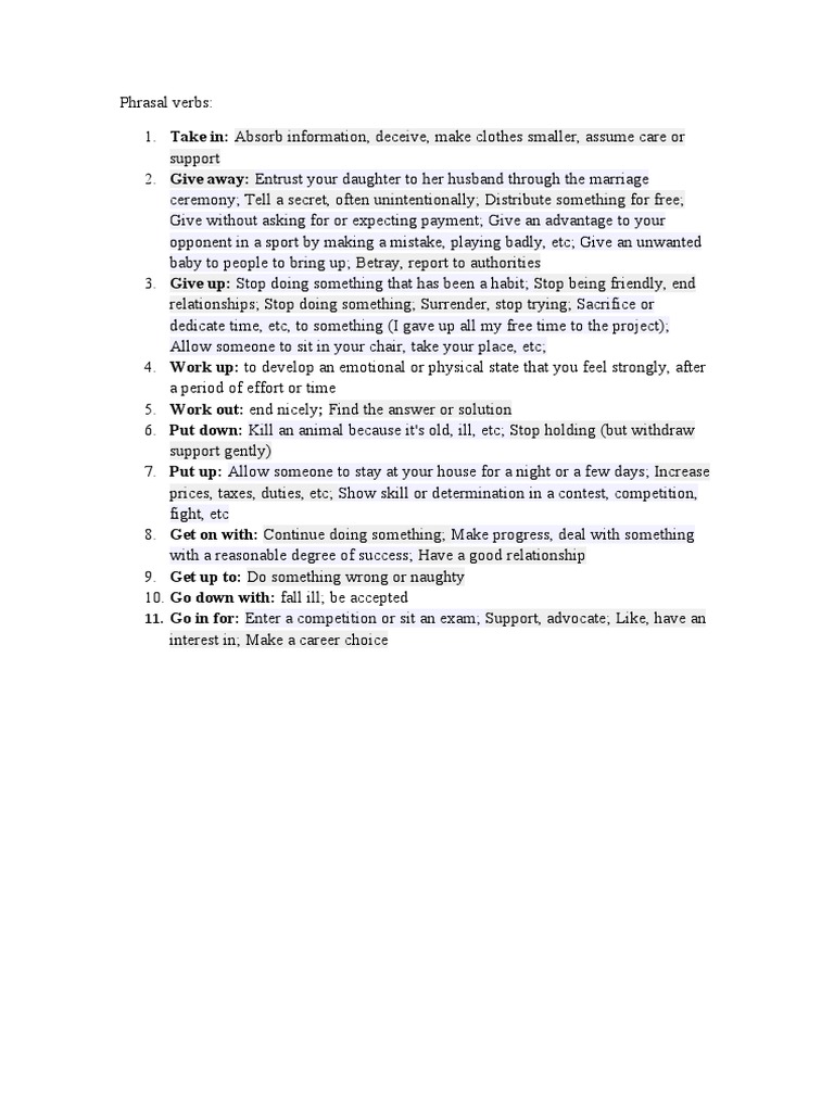 Essential Phrasal Verbs Explained | PDF