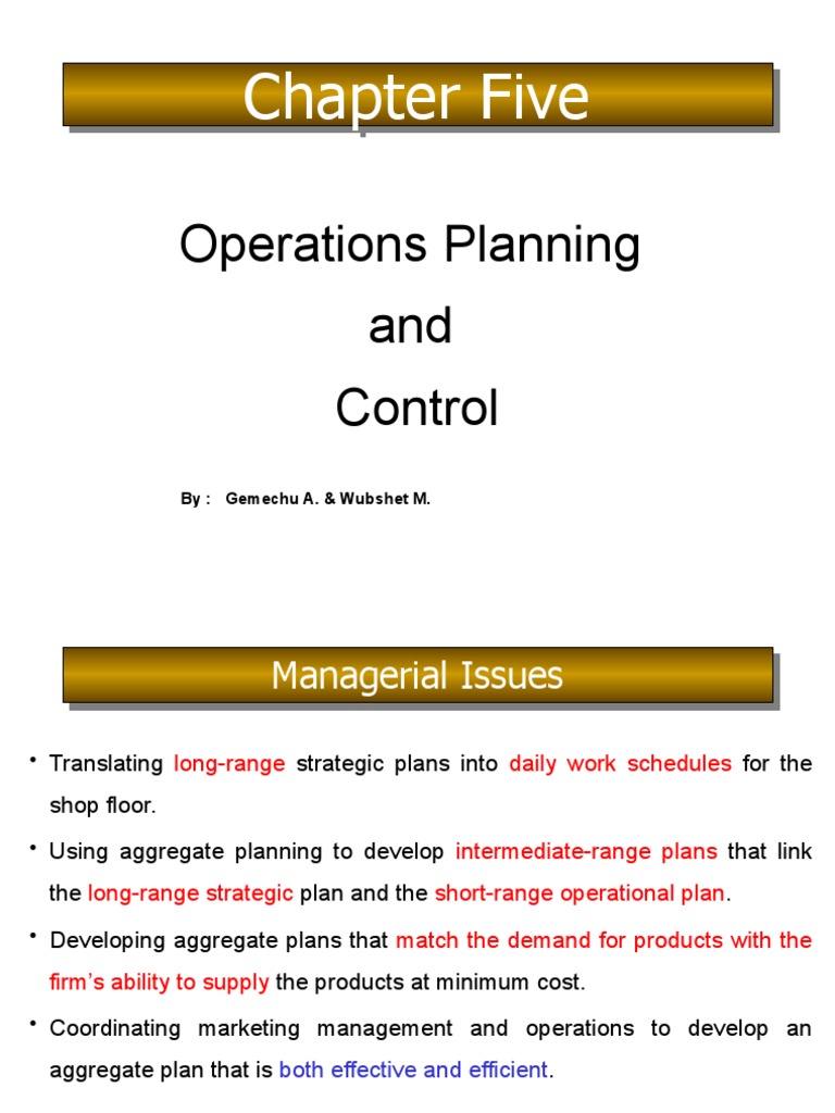 Operations Planning and Control Overview | PDF | Business Process ...