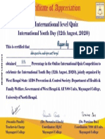 Certificate For Rupam Dey For - A Quiz To Celebrate INTERNA... - PDF