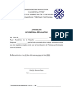 Carta de Aprobación de Pasantías